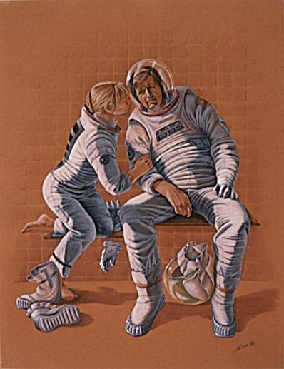 A couple of affectionate astronauts getting ready to explore (Mars?!) A couple of affectionate astronauts getting ready to explore (Mars?!)